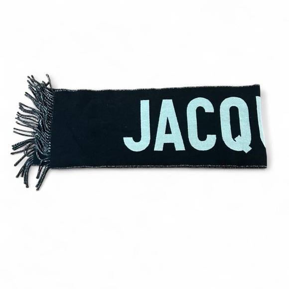Jacquemus black wool fringe logo scarf nwot - Picture 1 of 6